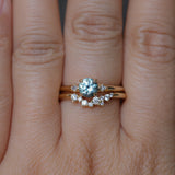 0.81ct Blue Montana Sapphire and Princess Cut Diamond Rapids Low Profile Ring in 14k Yellow Gold
