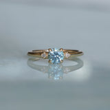 0.81ct Blue Montana Sapphire and Princess Cut Diamond Rapids Low Profile Ring in 14k Yellow Gold