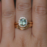 1.53ct Parti Cushion Untreated Madagascar Sapphire Antique-Style Diamond Halo Ring in 14k Yellow Gold