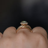 1.53ct Parti Cushion Untreated Madagascar Sapphire Antique-Style Diamond Halo Ring in 14k Yellow Gold