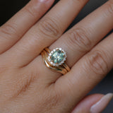 1.53ct Parti Cushion Untreated Madagascar Sapphire Antique-Style Diamond Halo Ring in 14k Yellow Gold
