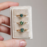 1.15ct Untreated Australian Parti Sapphire and Princess Cut Diamond Rapids Low Profile Ring in 14k Yellow Gold