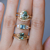 2.07ct Radiant Cut Untreated Tanzanian Sapphire Low Profile Six Prong Split Shank Solitaire in 14k Yellow Gold