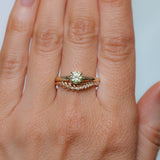 0.84ct Round Light Green Montana Sapphire Low Profile Four Prong Spring Bloom Solitaire in 14k Yellow Gold