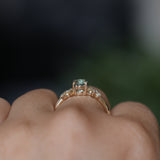 1.01ct Light Teal Montana Sapphire and Diamond Starry Night Low Profile Solitaire in 14k Yellow Gold