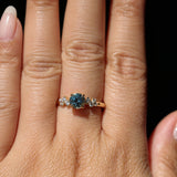1.01ct Light Teal Montana Sapphire and Diamond Starry Night Low Profile Solitaire in 14k Yellow Gold