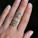 2.07ct Radiant Cut Untreated Tanzanian Sapphire Low Profile Six Prong Split Shank Solitaire in 14k Yellow Gold