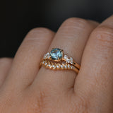 1.01ct Light Teal Montana Sapphire and Diamond Starry Night Low Profile Solitaire in 14k Yellow Gold