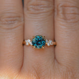 2.15ct Round Madagascar Sapphire and Diamond Starry Night Low Profile Solitaire in 14k Yellow Gold