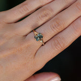 2.07ct Radiant Cut Untreated Tanzanian Sapphire Low Profile Six Prong Split Shank Solitaire in 14k Yellow Gold