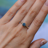 0.98ct Deep Teal Blue to Purple Montana Sapphire Low Profile 4 Prong Solitaire in 14k Yellow Gold