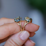 2.07ct Radiant Cut Untreated Tanzanian Sapphire Low Profile Six Prong Split Shank Solitaire in 14k Yellow Gold