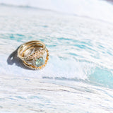 1.53ct Parti Cushion Untreated Madagascar Sapphire Antique-Style Diamond Halo Ring in 14k Yellow Gold