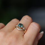2.15ct Round Madagascar Sapphire and Diamond Starry Night Low Profile Solitaire in 14k Yellow Gold