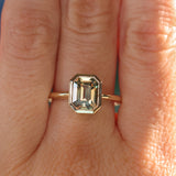 2.60ct Multicolor Emerald Cut Sapphire Low Profile Bezel Ring in 14k Yellow Gold