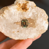 2.60ct Multicolor Emerald Cut Sapphire Low Profile Bezel Ring in 14k Yellow Gold