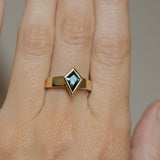 1.27ct Australian Kite Sapphire Bezel Set "Signet" Style Wide Band Solitaire in 14k Yellow Gold