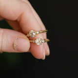 0.68ct Antique Old Mine Cut Diamond and Princess Cut Diamond Rapids Low Profile Ring in 18k Yellow Gold