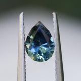 1.15CT PEAR NIGERIAN SAPPHIRE, PARTI BLUE YELLOW, 7.52X5.49X3.97MM, UNTREATED