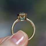 2.60ct Multicolor Emerald Cut Sapphire Low Profile Bezel Ring in 14k Yellow Gold