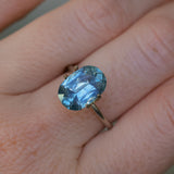 4.25CT ELONGATED CUSHION MONTANA SAPPHIRE, MEDIUM TEAL BLUE, UNTREATED, 11.87X8.18x5.12MM - APPRAISED STONE