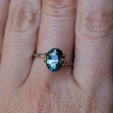 2.69CT OVAL MADAGASCAR SAPPHIRE, PARTI BLUE WITH TEAL, 9.65X7.52X5.15MM - APPRAISED STONE
