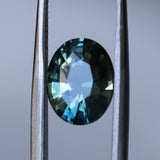 2.69CT OVAL MADAGASCAR SAPPHIRE, PARTI BLUE WITH TEAL, 9.65X7.52X5.15MM - APPRAISED STONE