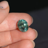 7.19CT OVAL MADAGASCAR SAPPHIRE, LIGHT-MEDIUM TEAL BLUE GREEN, 12.10X9.73X7.55MM - APPRAISED STONE