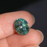 7.19CT OVAL MADAGASCAR SAPPHIRE, LIGHT-MEDIUM TEAL BLUE GREEN, 12.10X9.73X7.55MM - APPRAISED STONE