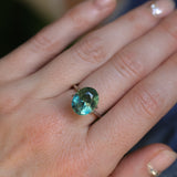 7.19CT OVAL MADAGASCAR SAPPHIRE, LIGHT-MEDIUM TEAL BLUE GREEN, 12.10X9.73X7.55MM - APPRAISED STONE