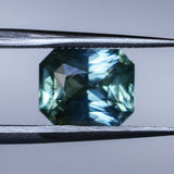 2.32CT MADAGASCAR RADIANT SAPPHIRE, LIGHTER TEAL GREEN BLUE, 8.3X6.7X4.6MM