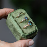 1.16ct Round Blue and Midnight Purple Montana Sapphire and Diamond Starry Night Low Profile Solitaire in 14k Yellow Gold