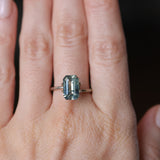 3.17CT MADAGASCAR EMERALD CUT SAPPHIRE, PARTI MINT GREEN YELLOW BLUE, 10.54X6.86X4.51MM