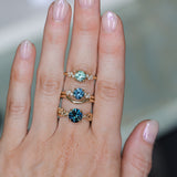 1.16ct Round Blue and Midnight Purple Montana Sapphire and Diamond Starry Night Low Profile Solitaire in 14k Yellow Gold