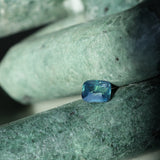 4.09CT ELONGATED CUSHION MADAGASCAR SAPPHIRE, MEDIUM TEAL GREEN, 10.28X8.09X5.01MM - APPRAISED STONE