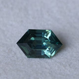 2.74CT MADAGASCAR ELONGATED HEXAGON SAPPHIRE, DEEP TEAL BLUE GREEN, 10.8X6.7X5.1MM