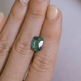 4.09CT ELONGATED CUSHION MADAGASCAR SAPPHIRE, MEDIUM TEAL GREEN, 10.28X8.09X5.01MM - APPRAISED STONE
