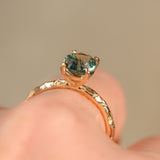 1.74ct Oval Untreated Blue Madagascar Sapphire Four Prong Evergreen Solitaire in 14k Yellow Gold