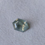 1.70CT MADAGASCAR ELONGATED HEXAGON SAPPHIRE, OPALESCENT SMOKY GREY GOLDEN, 9.4X6.6X3.7MM