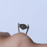 1.70CT MADAGASCAR ELONGATED HEXAGON SAPPHIRE, OPALESCENT SMOKY GREY GOLDEN, 9.4X6.6X3.7MM
