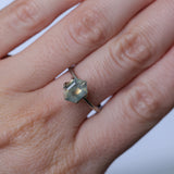 1.70CT MADAGASCAR ELONGATED HEXAGON SAPPHIRE, OPALESCENT SMOKY GREY GOLDEN, 9.4X6.6X3.7MM