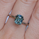 2.04CT ELONGATED CUSHION MADAGASCAR SAPPHIRE, PARTI LIGHT TEAL, UNTREATED, 7.6X5.6X4.7MM