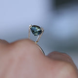 2.04CT ELONGATED CUSHION MADAGASCAR SAPPHIRE, PARTI LIGHT TEAL, UNTREATED, 7.6X5.6X4.7MM