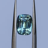 2.04CT ELONGATED CUSHION MADAGASCAR SAPPHIRE, PARTI LIGHT TEAL, UNTREATED, 7.6X5.6X4.7MM