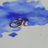 1.60ct Round Blue Untreated Sri Lankan Sapphire Hidden Halo Solitaire in 14k Yellow Gold