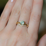 1.30ct Untreated Precision Cut Round Light Teal Montana Sapphire Classic 4 Prong Solitaire in 18k Yellow Gold