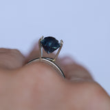 4.04CT OVAL MADAGASCAR SAPPHIRE, MEDIUM TEAL BLUE PARTI, UNTREATED, 10.6X7.8X6.1MM