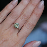 2.57CT FANCY PRECISION CUSHION MONTANA SAPPHIRE, PARTI OLIVE GREEN AND GOLD, 8.82X7.54X5.37MM - APPRAISED STONE