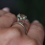 2.57CT FANCY PRECISION CUSHION MONTANA SAPPHIRE, PARTI OLIVE GREEN AND GOLD, 8.82X7.54X5.37MM - APPRAISED STONE