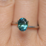 1.64CT PRECISION CUT OVAL MONTANA SAPPHIRE, MEDIUM-DEEP TEAL PARTI, 7.9X5.9MM